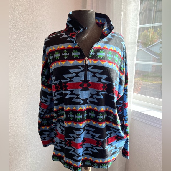 Chaps cotton pullover tribal Aztec! Size Large - Picture 1 of 5